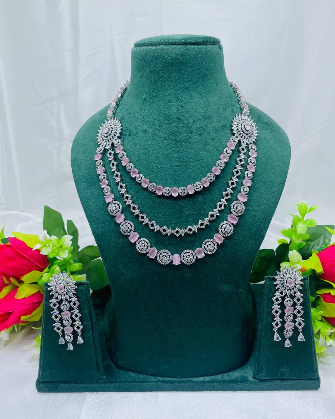 Naina's Legacy Layered AD Three Lines Necklace