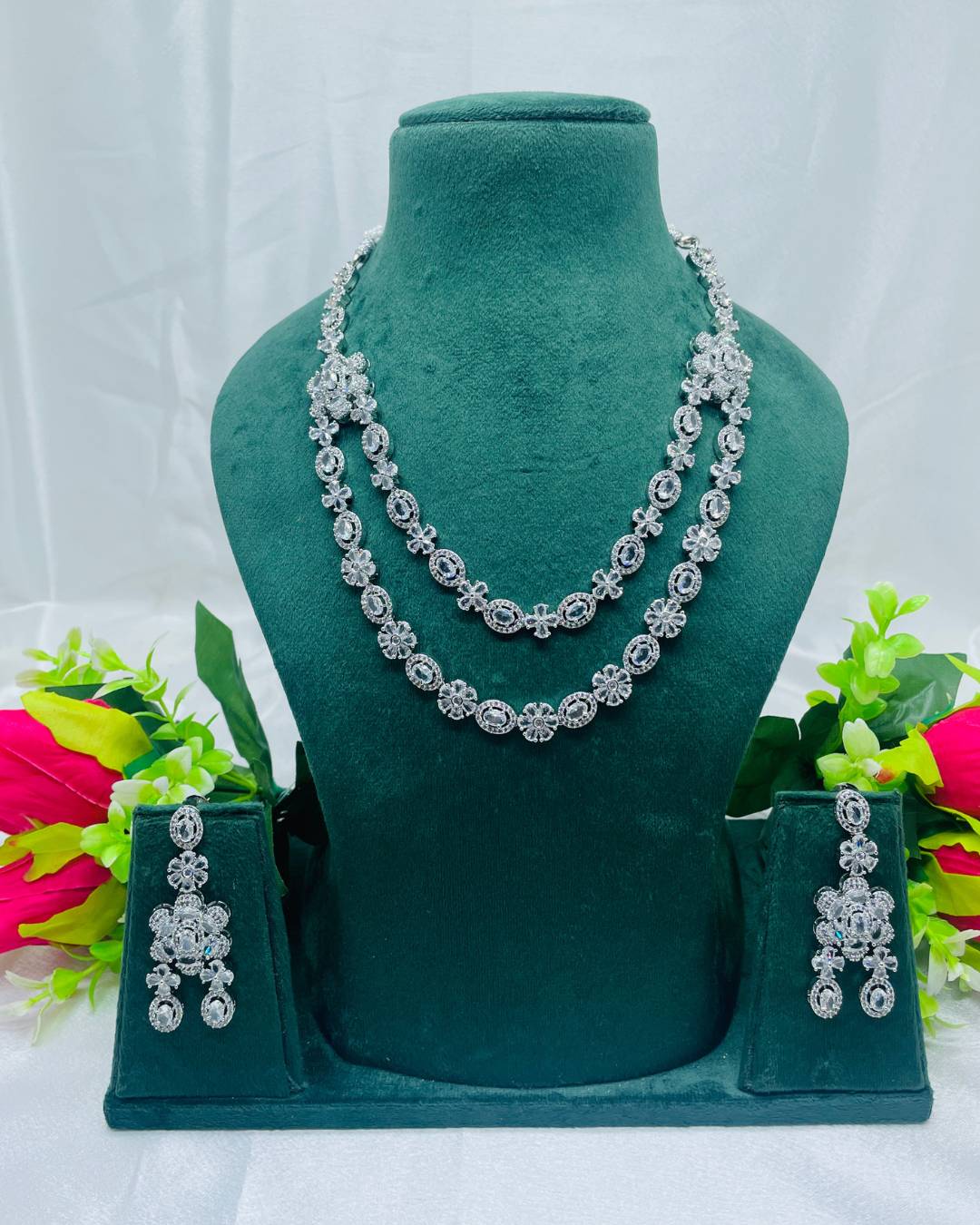 Ananya's Legacy Layered AD Two Lines Necklace