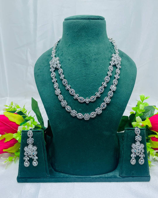 Ananya's Legacy Layered AD Two Lines Necklace