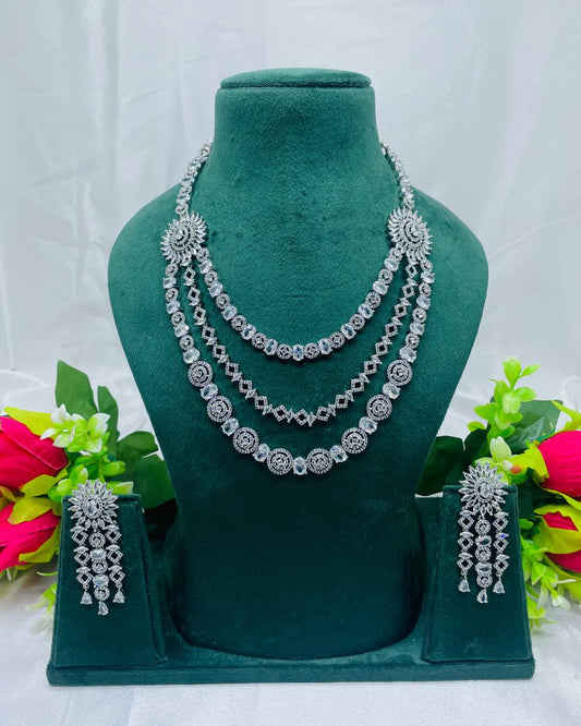 Naina's Legacy Layered AD Three Lines Necklace
