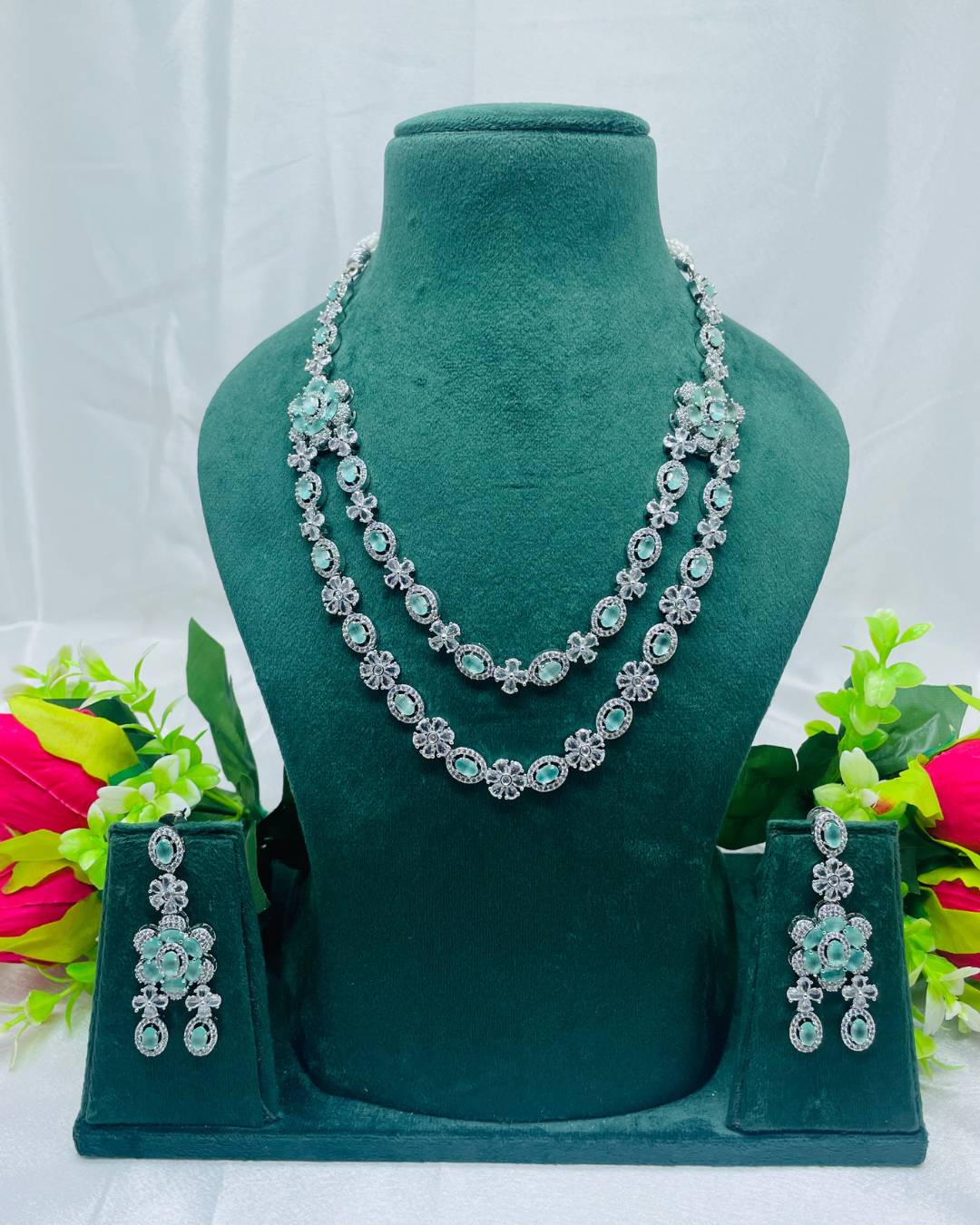 Ananya's Legacy Layered AD Two Lines Necklace