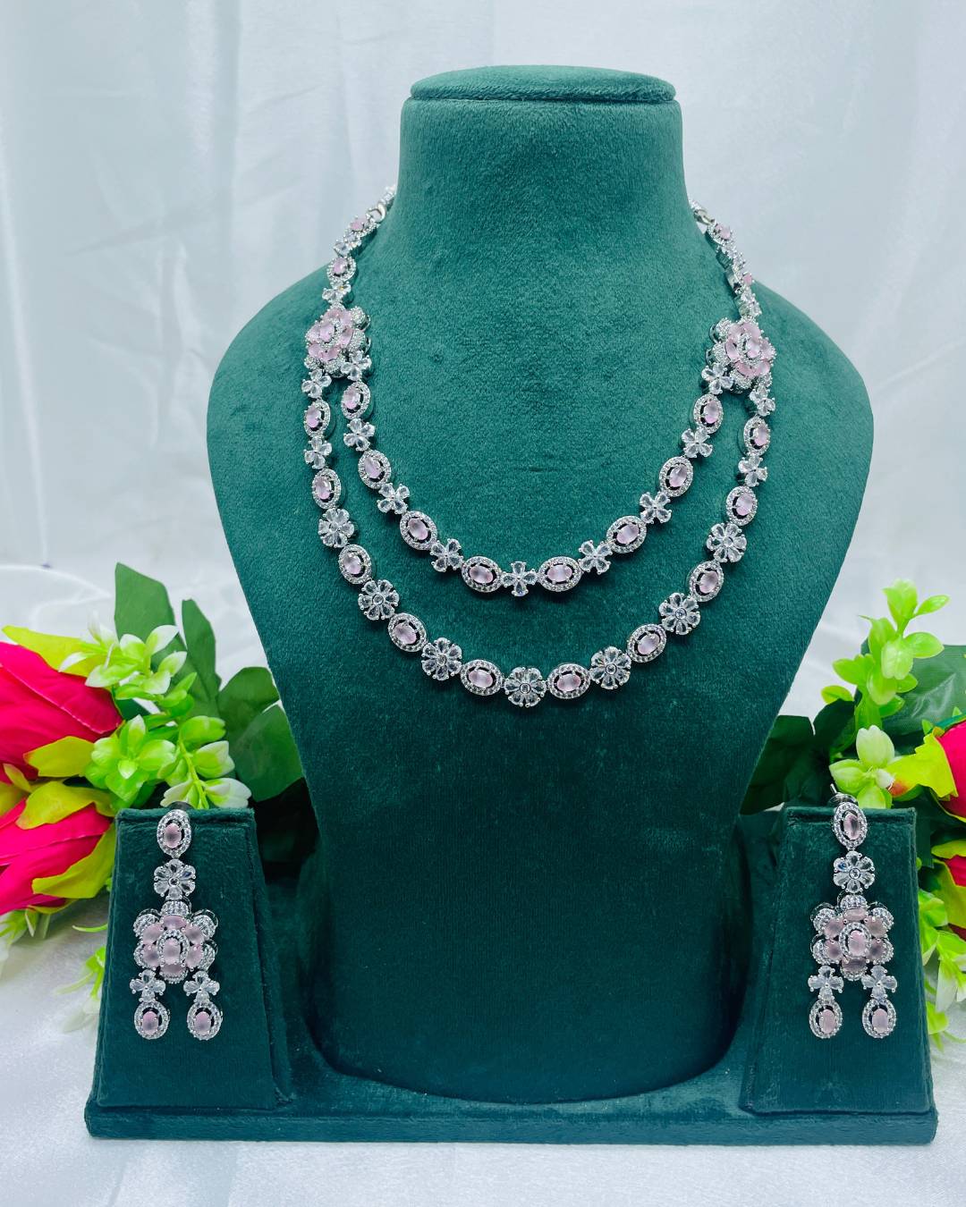 Ananya's Legacy Layered AD Two Lines Necklace